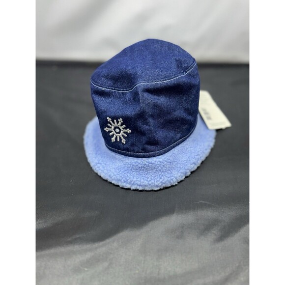 Oshkosh B'gosh Toddler Bucket Hat Blue Holiday Snowflakes Cotton Size 12-24M NWT - Picture 1 of 6